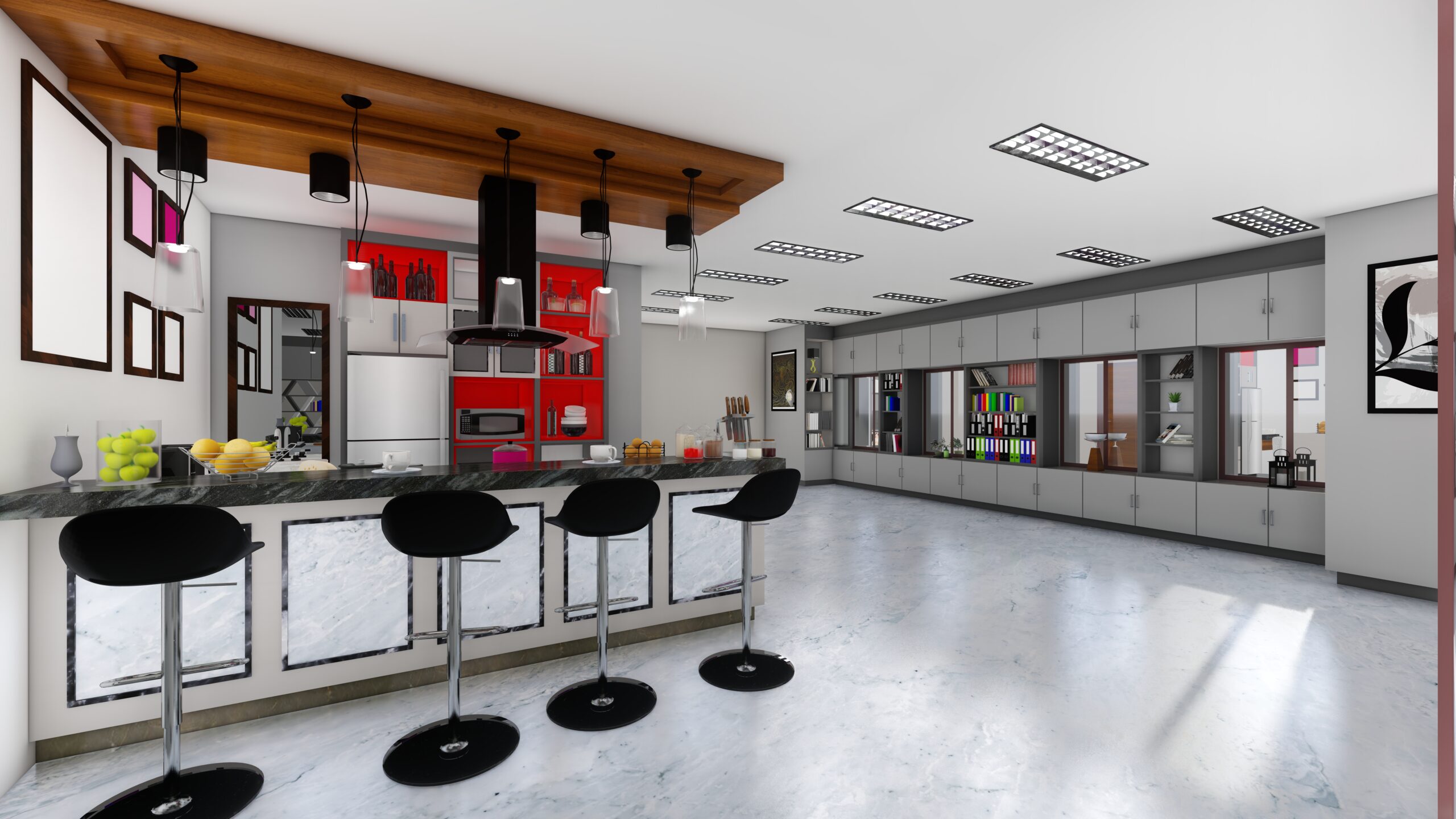 view-kitchen-bar-small-hotel-room-office-3d-rendering
